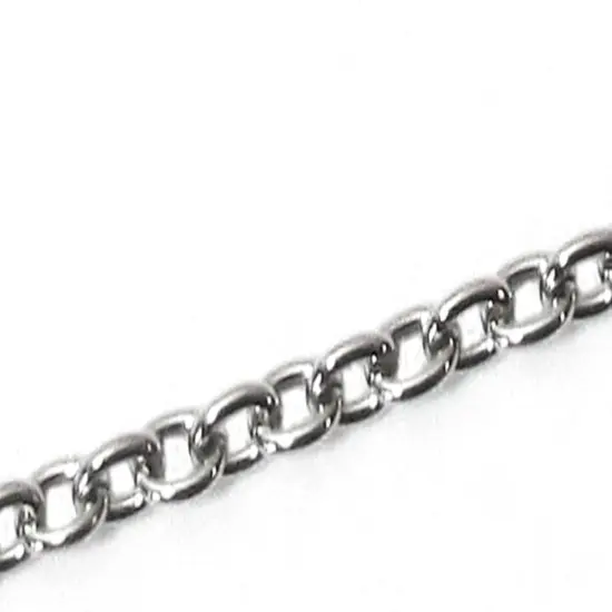 Cable Chain - Silver Toned Stainless Steel 3.11mm x 4.21 mm - 10' per Unit {1}