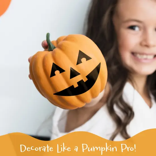 Wrapables Halloween Classic Pumpkin Face Stickers, DIY Halloween Pumpkin Decorating Stickers for Party Supplies, Favors, Trick or Treat (18 Sheets) {4}