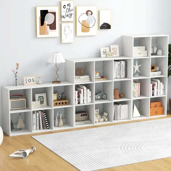 Costway 4/6/8/9-Cube Open Bookshelf with Anti-tip Kits Home Modern Style Storage Shelf for Study {11}