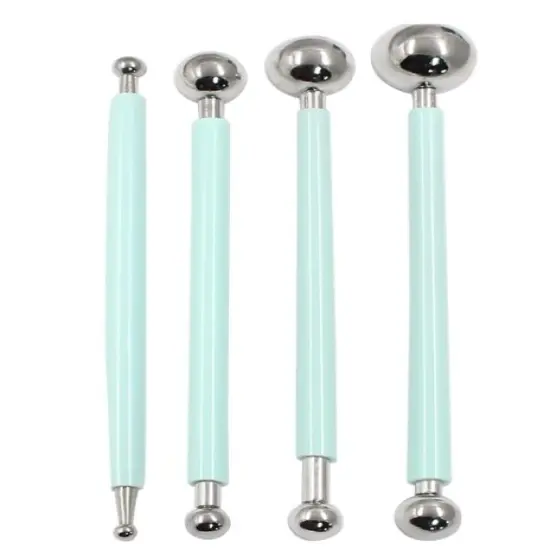 4-Pack Cake or Clay Sculpture Modeling Tools Double-Ended Metal Ball Stylus Dotting Set Stainless Steel for Sculpting Modeling {1}