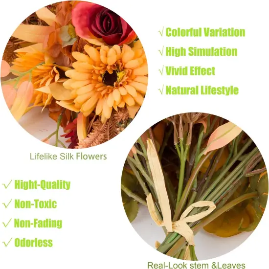 2pcs Boho Style Artificial Flower Bouquets {2}