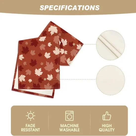 Maple Leaf 210 GSM Fall Table Runner, Seasonal Autumn Kitchen Dining Table-13x72 Inch {5}