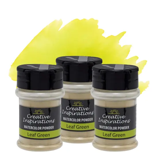 Creative Inspirations Powder Watercolor Paint 3 Pack - 38g Shaker Bottle, Leaf Green - Dye-Based Water-Soluble Crystalline Pigments - Non-Toxic, Perfect for Abstract and Spontaneous Effects {1}