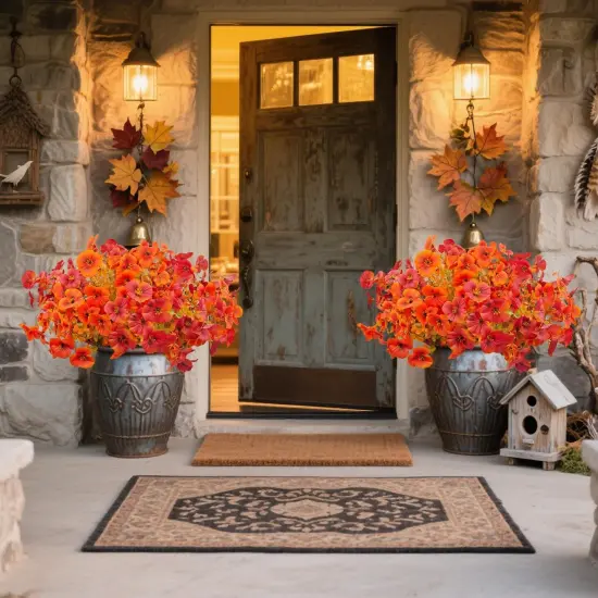 8 Bundles Artificial Fall Flowers {2}