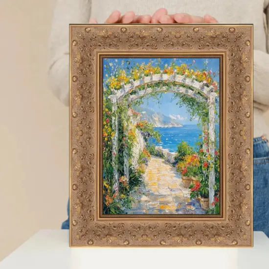 Wide Gold Ornate Floral Picture Frame 12x12 frame {7}