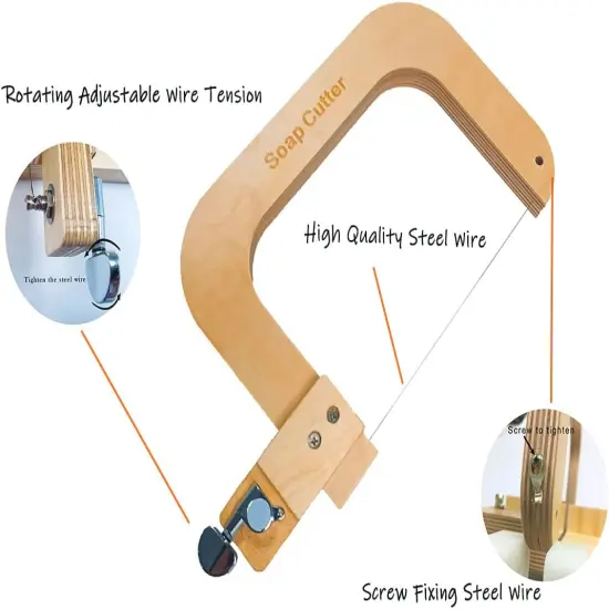 Wooden Soap Cutter for Handmade Soap, Soap Making Supplies, Adjustable Soap Cutting Tool, Single Wire Soap Slicer {4}