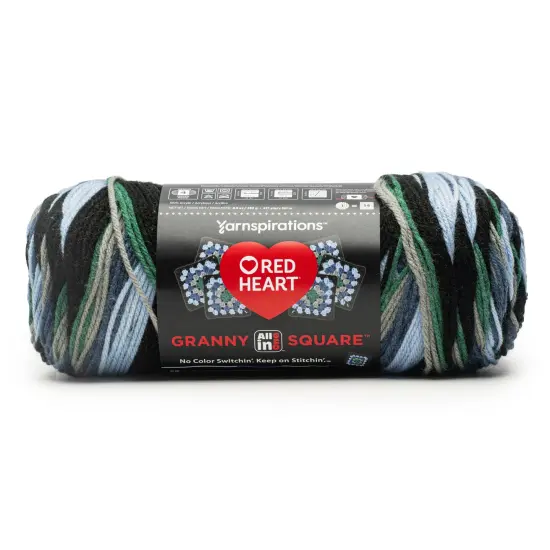Red Heart All in One Granny Square Yarn 24 Pack-Silver Sea {2}