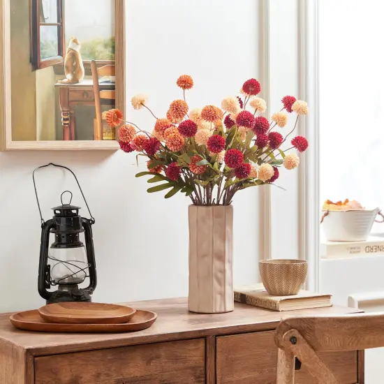 Fall Faux Silk Pompon Mum Artificial Flower {3}