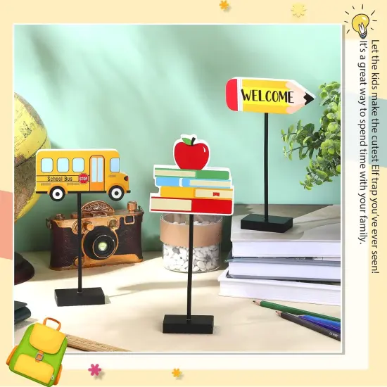 3 Pieces Back to School Wood Table Decor Pencil {4}