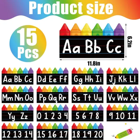 15 PCS Alphabet Bulletin Board Strips Set {2}