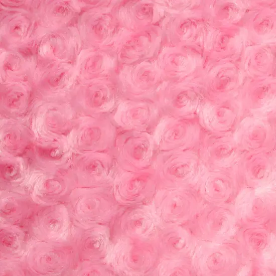 1 Yard Hot Pink Minky Rosebud Fabric Rose Swirl Embossed 58/60" Width {1}