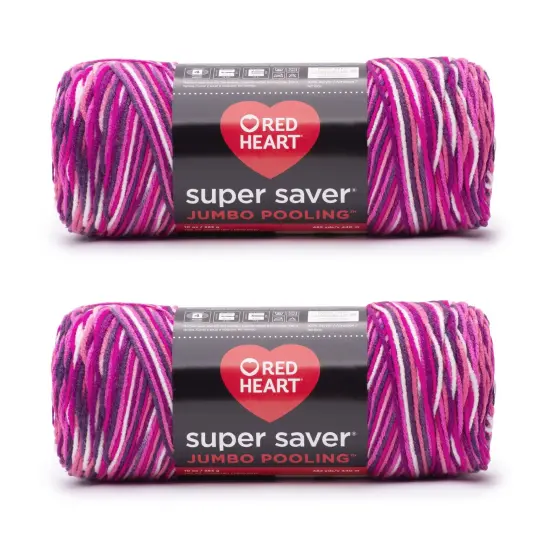 Red Heart Super Saver Yarn 12 Pack-Berry Pooling {1}