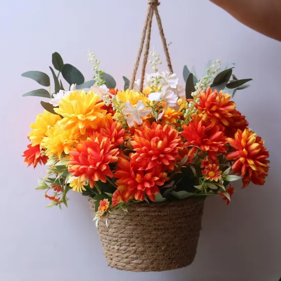 6 Pack Fake Fall Marigold Flowers {4}