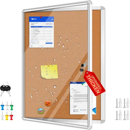 Enclosed Cork Bulletin Board Tamper-Proof {1}