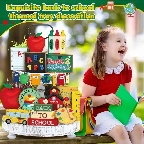 25 Pcs Back to School Tiered Tray Decor Set {3}