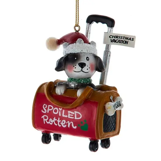 Dog in a Travel Bag Ornament - {3}