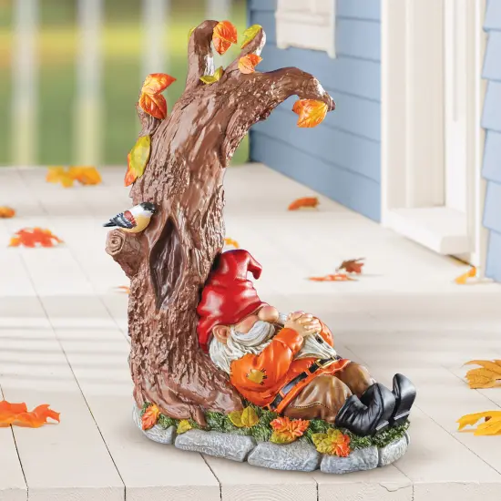 Collections Etc Hand-Painted Motion-Activated Snoring Gnome Garden Statue {5}