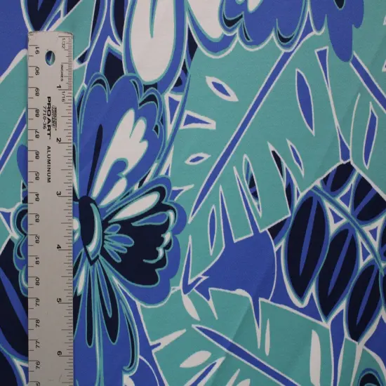 1 Yard Tropical Poolside Floral Print Spandex Fabric for Swim Sets Summerwear Dance Costumes 58/60 Inch Width {2}