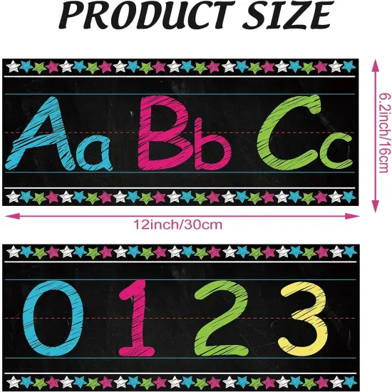 Alphabet Bulletin Board Strips Set Alphabet Wall Strip 12 x 6.2 Inches {2}