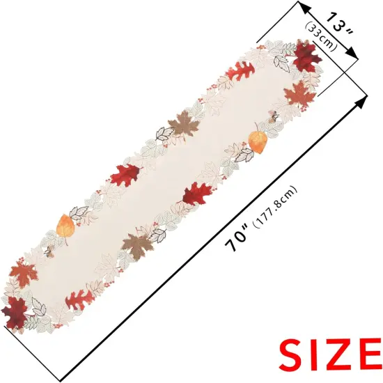 Linen Textured Fall Halloween Table Runner 70 Inches Long -13 x 70 Inch {5}
