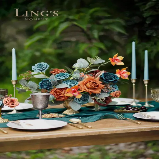 Artificial Flowers Wedding Rustic Teal Fall {2}