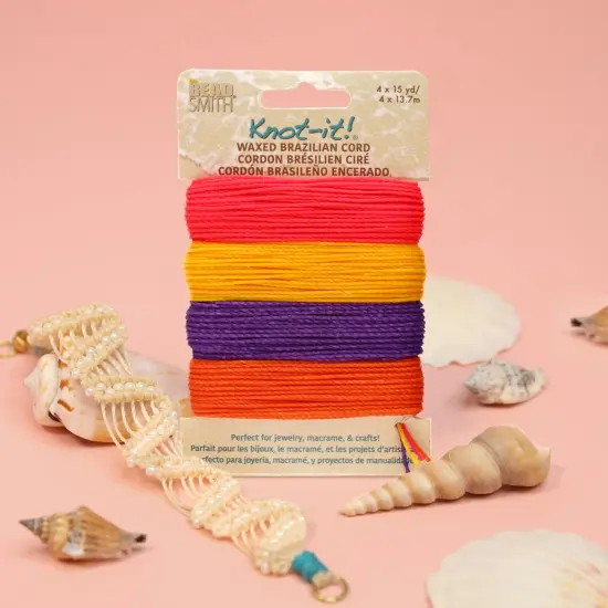 The Beadsmith Brazillian Waxed Cord Mix Summer Sunset {6}