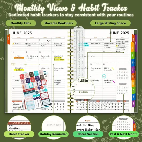 Academic Planner 2025-2026 - 8.5" x 11" (Sage Green) {2}
