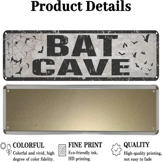 Bat Cave Metal Street Sign Vintage {2}