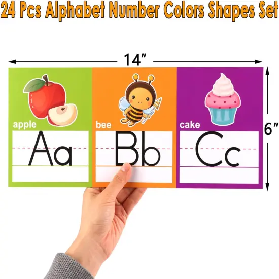 Alphabet Line ABC Number 0-20 Colors and Shapes Wall Decorations {2}