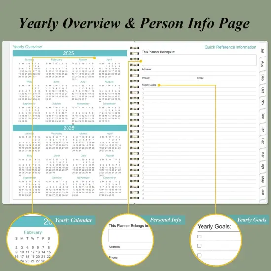 2025-2026 Monthly Planner - 9" x11" - Green {5}