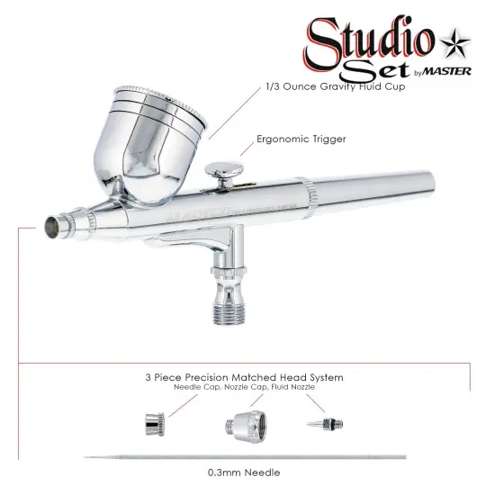 Master G64 Studio Airbrush Set with 6 Different Airbrush Models (2 Gravity Feed, 3 Siphon Feed, 1 Side Feed) {4}