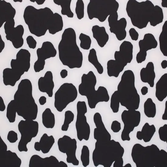 1 Yard Black and White Cow Print Stretch Fabric for Costume Swimwear Dancewear and Activewear 58/60" Width {1}