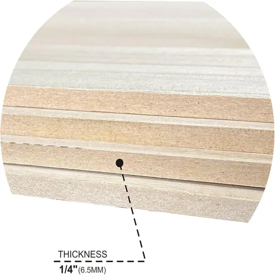 4 Pack Veneered MDF Double Sided Paulownia Wood,MDF Core,6.4mm 1/4th Inch, 10"x16" {3}