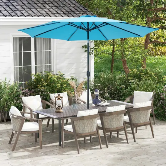 Costway 10Ft Outdoor Market Patio Table Umbrella Push Button Tilt Crank Lift Burgundy\Beige\Tan\Blue {5}