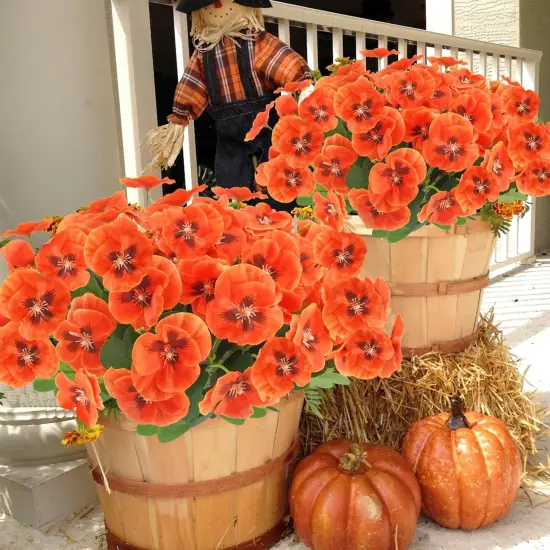 6 Bundles Artificial Fall Flowers Outdoors {5}