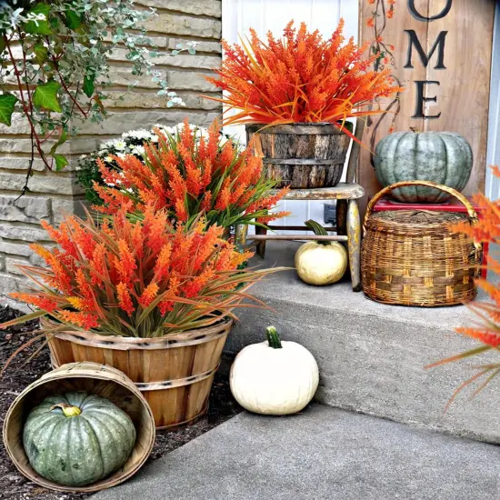Artificial Fall Mums Flowers Plants Outdoors - Samlon {2}