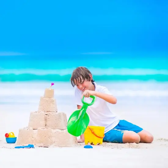 4E's Novelty 3 Pcs Beach Shovel Large 15 Inch Sand Shovel for Kids Heavy Duty Plastic - Great for Beach Toys for Kids 3-10, Sand Toys for Toddlers, Outdoor Summer Sandbox Toys {3}