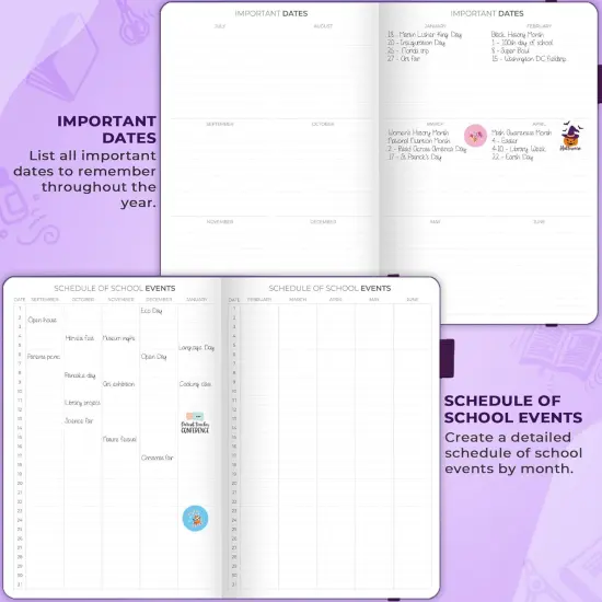 Teacher Planner &ndash; School Year Planner with Calendars & Lesson Plans(Purple) {3}