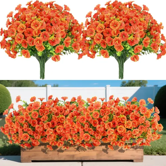 12 Bundles Fall Flowers - Orange Morning Glory {1}