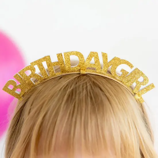 Gold Birthday Girl Headband - Kids Birthday Headband {3}