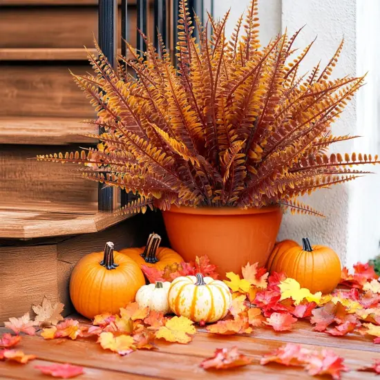 12 Bundles Artificial Fall Flowers for Outdoors Fall Decorations {4}