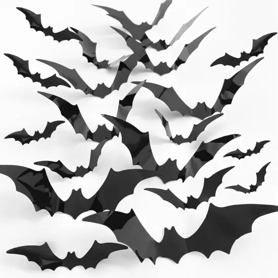 120PCS Halloween Bats Decoration {1}