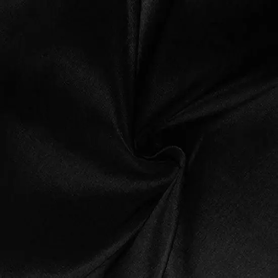 1 Yard 60" Wide Black Stretch Taffeta Fabric Solid Satin Polyester for Dresses, Bridal Gowns & Crafts {1}