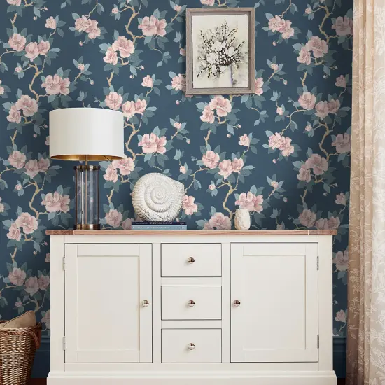 Laura Ashley Maya Dusky Seaspray Wallpaper {1}