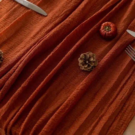 Table Runner Cheesecloth - Rustic Burnt Orange {3}