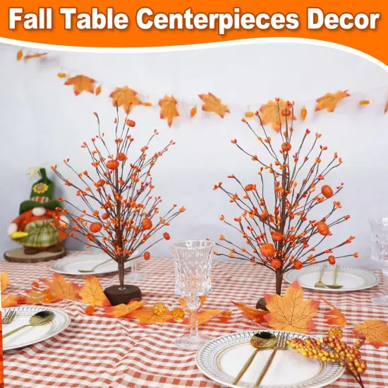 2 Pack Artificial Tabletop Fall Tree for Decor {4}