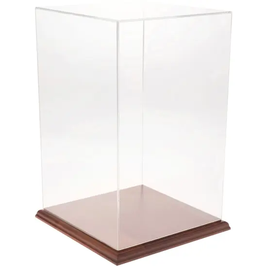 Plymor Clear Acrylic Display Case, 9" W x 9" D x 14" H Hardwood Base {1}