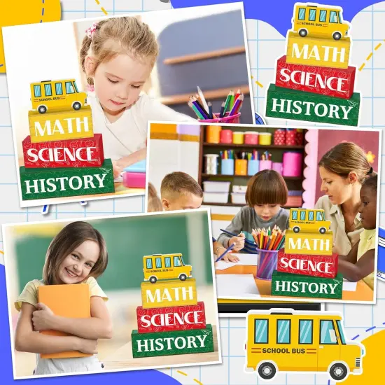 4 Pcs Back to School Table Decorations Rustic {4}