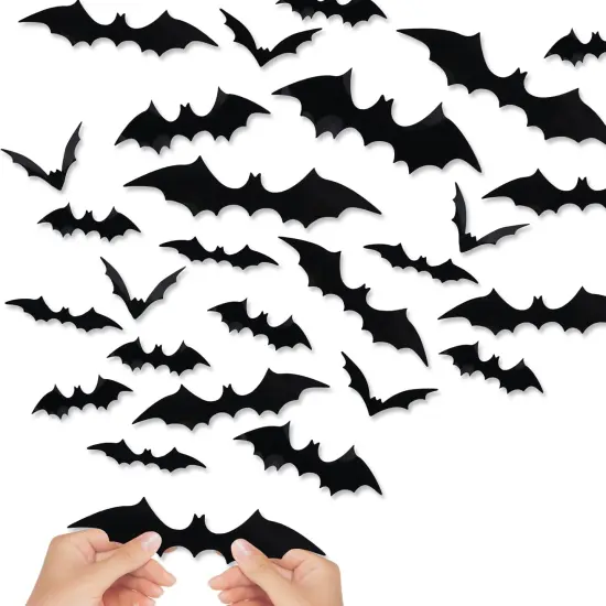 120PCS 3D Bats Halloween Decorations Wall Decor {1}