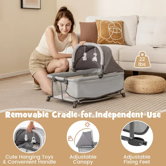 Babyjoy 5 in 1 Portable Baby Playard Nursery Center with Cradle & Storage Basket {6}
